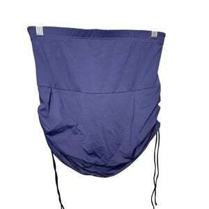 Anne Cole Signature Navy Blue Ruched Swim Skirt with Attached Brief XL 1841701